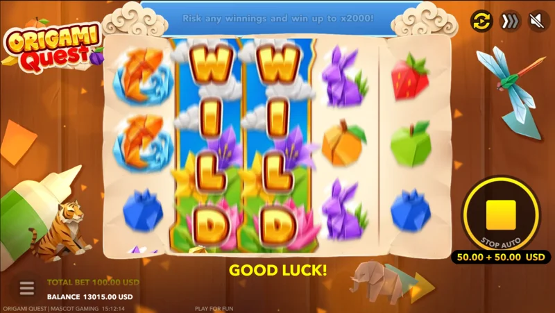 Origami Quest - kemenangan dengan gulungan Wild lengket
